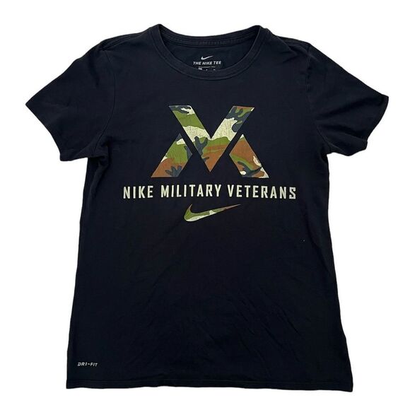 Nike military veterans t shirt short sleeve black size small mens camouflage B40 - Picture 1 of 5